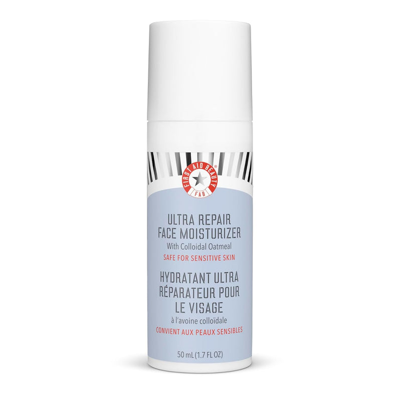 First Aid Beauty - Ultra Repair Face Moisturizer, Everyday Lightweight Non-Comedogenic Formula Helps Soften Skin with Ceramides & Shea Butter, Soothing Colloidal Oatmeal, 1.7 oz, 2 ct Infinity Warehouse