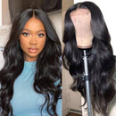 Body Wave Lace Front Wigs Human Hair, Brazilian Virgin Human Hair 4x4 Lace Closure Wigs, 130% Density Human Hair Wigs with Baby Hair Natural Hairline Wigs for Black Women (22 inch) Amanda