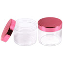 Beauticom 2 oz./ 60 Grams/ 60 ML Thick Wall Round Clear Plastic LEAK-PROOF Jars Container with ROSE GOLD Lids for Cosmetic, Lip Balm, Creams, Lotions, Liquids (12 Jars, Rose Gold) Beauticom