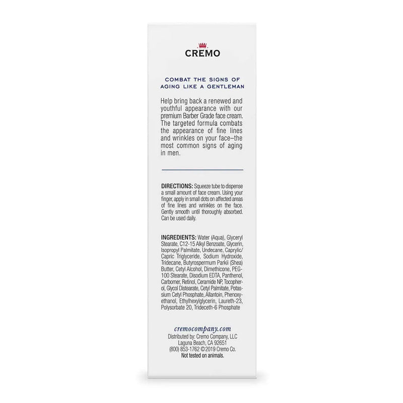 Cremo Face Cream with Retinol, Defender Series, 1 Oz Cremo