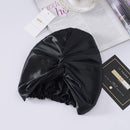 ZIMASILK Silk Sleep Cap - 100% 22Momme Organic Mulberry Silk on Both Sides for Women Hair Care,Silk Night Bonnet with Elastic Stay On Head, Classic Pleated (1Pc, Black) ZIMASILK Store