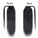 100% Human Hair Ponytail Extensions 14 Inches Wrap Around Human Hair Ponytail With Comb Clip in One Piece Pony Tail Hairpiece Long Straight Silky For Women