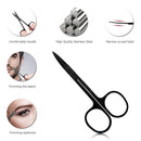 Tweezers Set-5 Pieces Professional Stainless Steel Tweezers with Curved Scissors, Best Precision Tweezers for Eyebrows, Splinter & Ingrown Hair Removal with Leather Travel Case (5 Pcs) HXL