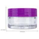 Beauticom 20 gram/20ml Empty Clear Small Round Travel Container Jar Pots with Lids for Make Up Powder, Eyeshadow Pigments, Lotion, Creams, Lip Balm, Lip Gloss, Samples (12 Pieces, Purple) Beauticom
