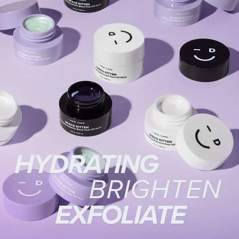 I DEW CARE Mini Meow Trio | Peel Off Face Mask Set: Hydrating Mask, Illuminating Mask, Exfoliating Mask | Korean Skincare, Facial Treatment, Cruelty-free, Gluten-free, Paraben-free I DEW CARE Store