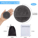 SUNLAND Reusable Makeup Remover Pads For Face,Eye,Lips 16 Pack Microfiber Face Cleansing Gloves Washable With Laundry Bag and Travel Bag Rounds Toner Pads (round 3.15inchx16, dark grey) SUNLAND