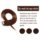 Benehair Human Hair Tape in Remy Hair Extensions Highlighted Medium Brown
