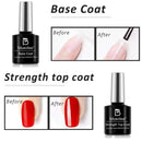 Bluedee Base and Top Coat Gel Nail Polish No Wipe Top Coat High-gloss Finish Super Long-lasting Anti-wear 0.28 Oz Soak off UV Gel Use for Home Manicure or Nail Salon Bluedee