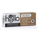 Hello Oral Care Activated Charcoal Whitening Fluoride Toothpaste Twin Pack + BPA-Free Black Toothbrush hello Store