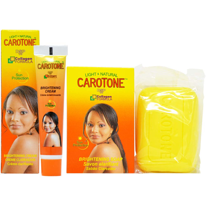 CaroTone Combo 4 (Samba Life Light & Natural Bundle. Includes DSP10 Brightening Soap 6.7oz, Brightening Oil 2.2oz) Carotone