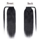 16 Inches 100% Real Human Hair Ponytail Extension One Piece Wrap Around Hairpiece With Comb Binding Pony Tail Extension For Girl Lady Women Long Straight