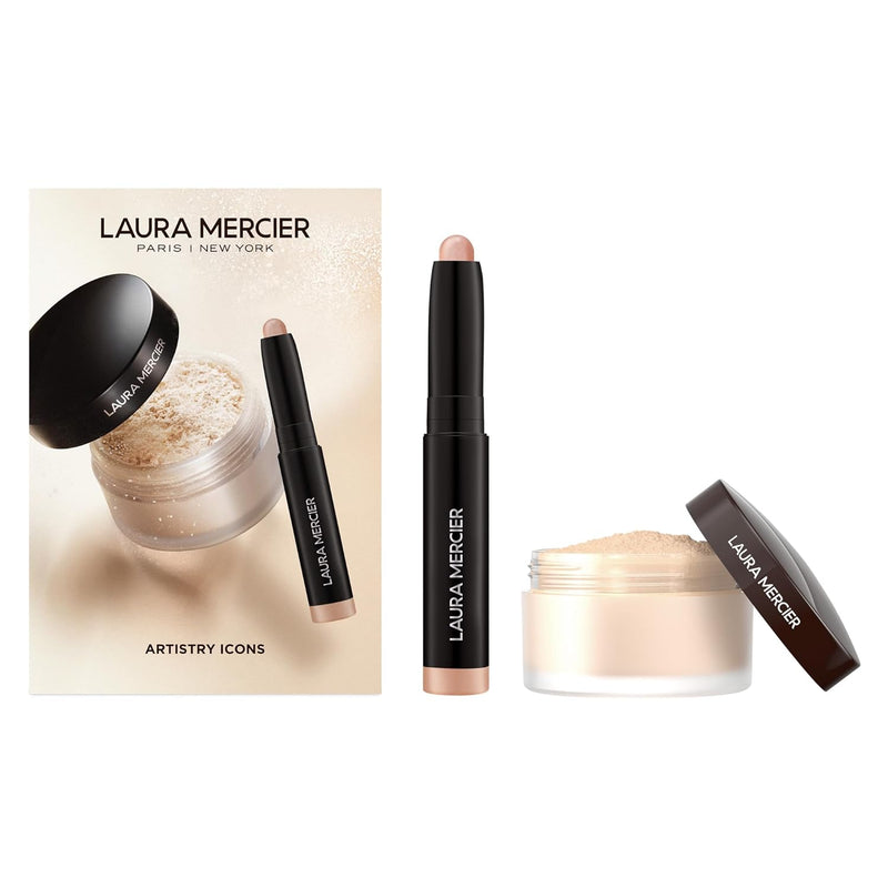Laura Mercier Translucent Loose Setting Powder, 24HR Shine Control, Infused with Vitamins C + E, Soft Matte Finish, Normal to Oily Skin, 4 Shades for Virtually All Skin Tones, Holiday Gift Set Infinity Warehouse