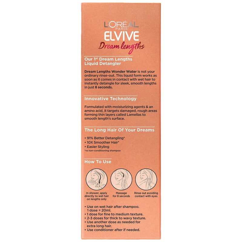 L'Oreal Paris Elvive Dream Lengths 8 Second Wonder Water Detangling Lamellar Rinse Out, 6.8 Ounce L'Oreal Paris