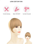 ROSEBUD Bangs Hair Clip in Bangs Hair Extensions Synthetic Flat Bang with Temples Front Face Fringe Bangs Hair Pieces for Women Rose bud