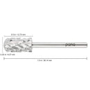 USA Pana 3/32" Safety Nail Carbide - Smooth Round Top Large Barrel Head for Electric Dremel Drill Machine - Grit Size: (5XC to Extra Fine) (5X Coarse, Large Barrel - Silver) PANA