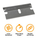 CANOPUS Single Edge Industrial Razor Blades, Safety Straight Edge Razor, %100 Made in USA, Box & Carton Cutter Replacement Blades, Glass and Paint Scraper Razor Blades (10 Pieces) CANOPUS