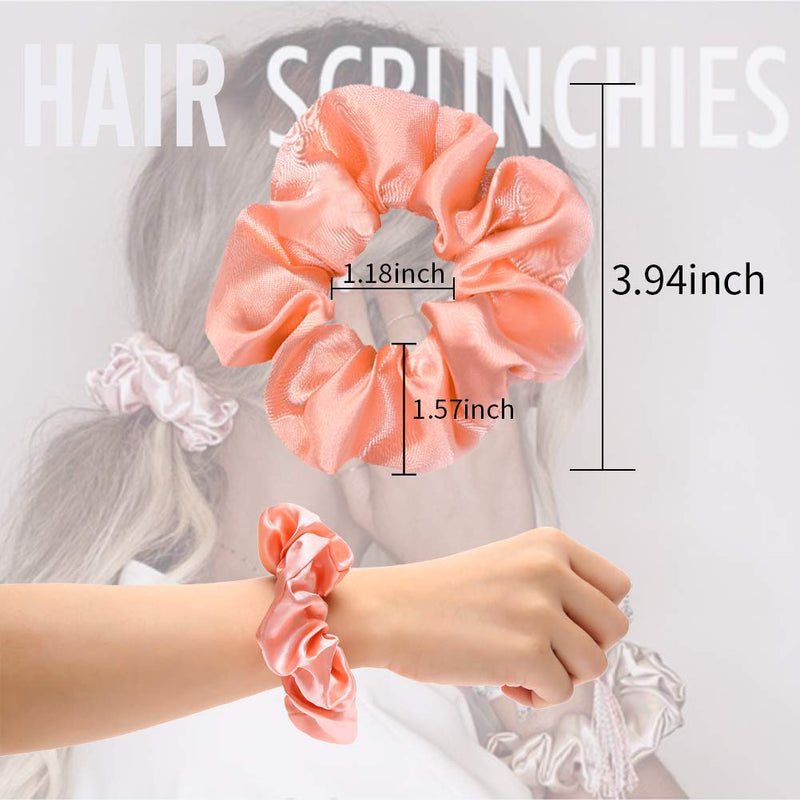 50 PCS Satin Hair Scrunchies for Curly Hair Silk Scrunchies for Hair Satin Hair Accessories for Girls Scrunchy Hair Tie Ropes for Teens Hair Accessories with Gift Bag Yanwenx