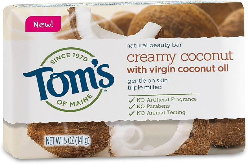 Tom's Natural Beauty Bar Soap, Creamy Coconut, 5 Oz (Pack of 2) Infinity Warehouse