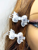 Tara Girls Self Hinge Bow Hair Barrettes 18 Pieces Selection (Clear) Tara