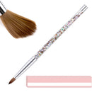 Beetles Acrylic Nail Brush Pure Kolinsky Hair Bristles Acrylic Nails Oval Crimped Shaped Nail Art Brush for Acrylic Powder and Poly Nail Extension Gel Manicure