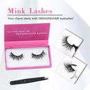 SWINGINGHAIR 3D Mink Lashes, False Eyelashes 18mm Mink Eyelashes Natural Look, Wispy Soft Real Mink Lashes for Women Makeup Handmade Strips Eyelashes with Tweezers 1 Pair K17 SWINGINGHAIR Store