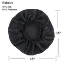 9-Row Cushion Nylon Bristle Black Satin Silk Bonnet Sleep Cap Enjoy Holiday 1981
