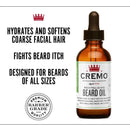 Cremo Beard Oil, Revitalizing Wild Mint, 1 fl oz - Restore Natural Moisture and Soften Your Beard To Help Relieve Beard Itch Cremo