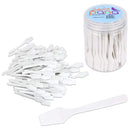 100pcs Pana Brand Cosmetic Make Up Disposable Plastic 2.5" Spatulas Skin Care Facial Cream Mask Spatula (100 Pieces in a Container) (WHITE) PANA