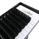 LASHVIEW SUPER MATTE Split Tips Flat Mink Black Ellipse Eyelash Extension Thickness 0.20mm C Curl Length 14mm Extremely Soft Application-friendly Semi-permanent Individual Lashes For Salon Use LASHVIEW