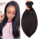 Odir Brazilian Kinky Straight Human Hair 3 Bundlles 24 24 24 inch Yaki Straight Hair Weave Bundles Unprocessed Brazilian Virgin Human Hair Bundles Natural Color Odir