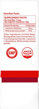 HUJ Glutathione Brightening Drink - Liposomal Liquid Glutathione - Skin Radiance, Metabolic Wellness & Immunity Support - Contains White Tomato Extract & Pomegranate Juice Concentrate - 30 Bags Infinity Warehouse