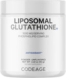 Codeage Liposomal Glutathione Supplement - Pure Reduced Setria L-Glutathione, Liposomal Delivery, Phospholipid Complex - Encapsulated Glutathione Powder Pills - Vegan, Non-GMO - 60 Capsules Infinity Warehouse
