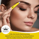 Stainless Steel Set Slant Tip + Surgical Tweezer for Ingrown Hair. Precision Sharp Needle Nose Pointed Tweezers for Splinters,Ticks & Glass Removal-Best for Eyebrow Hair, Facial Hair Removal (Yellow) Majestic Bombay