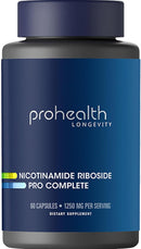ProHealth Nicotinamide Riboside Pro Complete NAD+ Supplement. 500mg Patented Niagen NR (The Active Ingredient in NMN), Plus 250mg TMG, Plus 500mg Trans-Resveratrol. Equal to 690mg of NMN. 30 Servings Infinity Warehouse
