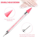 2 Pack Rhinestone Picker Dotting Pen, Dual-Ended Diamond Painting Wax Pencil Gems Crystals Picker Pen Nail Art DIY Decoration Tool with 1PCS Tweezer Yokilly