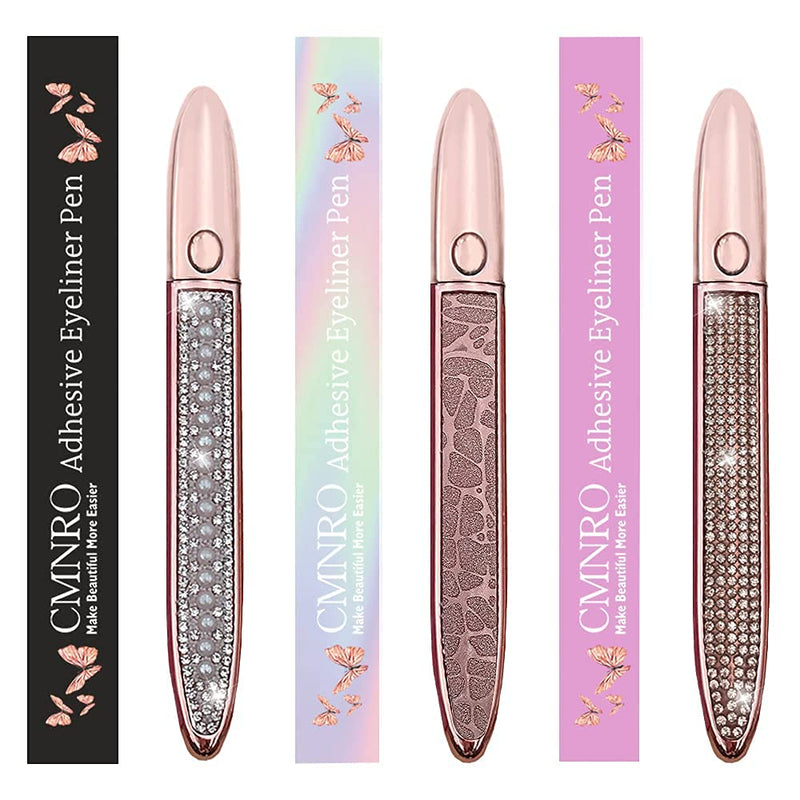 Eyelash Glue Pen Latex-Free Lash Glue Liner Self-Adhesive Eyeliner Pen 2 in 1 Eye Liner Pen lash Glue Pen Strong Hold Waterproof Eyelash Glue for False Lashes (1P，Black） CMNRO