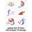 Disney The Little Mermaid Temporary Tattoos - 24 Pcs Unique