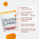 Bear Balanced Creatine Gummies for Men & Women - Creapure® Creatine Monohydrate, L-Theanine, L-Tyrosine & B12 for Muscle Growth, Strength, Focus, Energy & Health - Low Calorie, Sugar-Free, & Vegan Infinity Warehouse