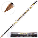 PANA Kolinsky 3D Acrylic Nail Brushes with Liquid Glitter Handle - For Professional Acrylic Powder Liquid Manicure Pedicure (Gold Color, Size 4) PANNA