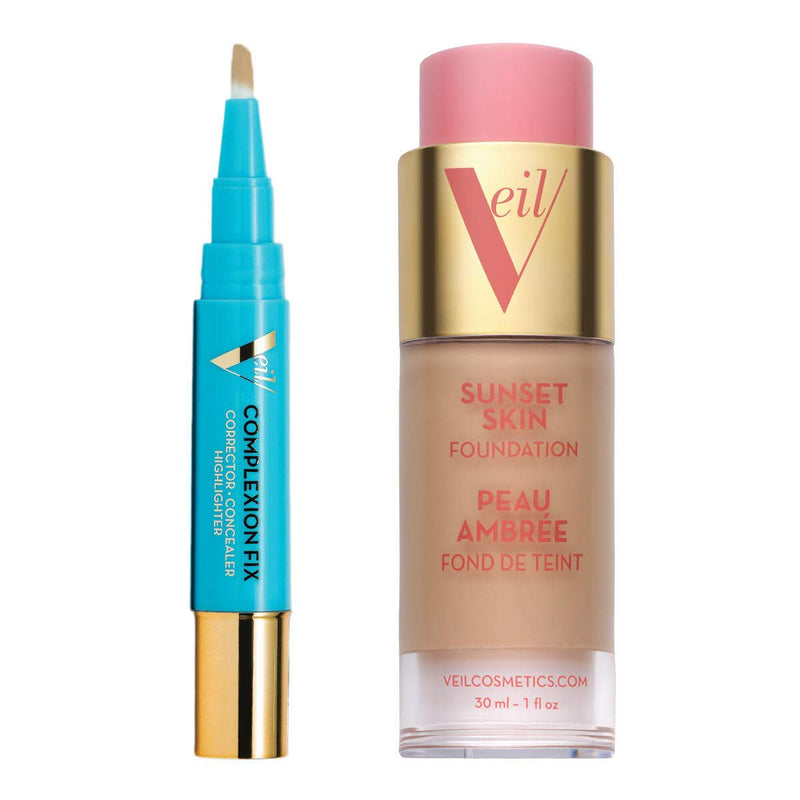 Veil Cosmetics Complexion Concealer & Foundation Bundle (2G) Veil Cosmetics