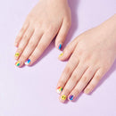 Petitwings Nail Stickers Wraps Decals Polish Self-Adhesive for Kid Girls Boys, a Nail File (Korean Made) (Happy Rainbow) Petitwings
