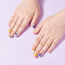 Petitwings Nail Stickers Wraps Decals Polish Self-Adhesive for Kid Girls Boys, a Nail File (Korean Made) (Happy Rainbow) Petitwings