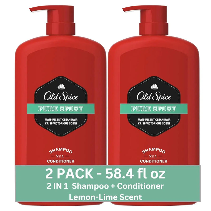Old Spice Swagger 2-in-1 Shampoo and Conditioner Set for Men, Cedarwood Lime Scent, Get Up To 80% Fuller-Looking Hair, Barbershop Quality, 29.2 Fl Oz Each, 2 Pack Infinity Warehouse