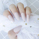 6 Packs (144 Pcs) Matte Press on Nails Medium Length Solid Color Ballerina Professional False Gel Nail Art Acrylic Fake Nails Tips Kit with Adhesive Tabs for Women Girls Short JUSTOTRY