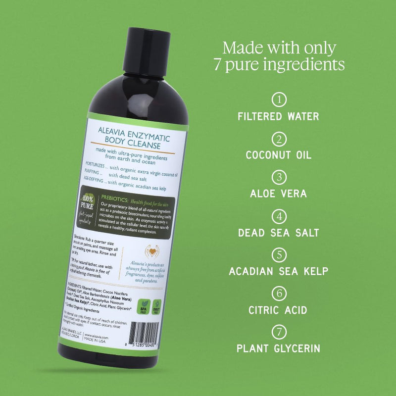 Aleavia Body Cleanse – Organic & All-Natural Prebiotic Body Wash – Fragrance-free and Sulfate-Free Enzymatic Body Cleanser – 16 Oz. Infinity Warehouse