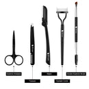 DUcare Eyebrow Kit 5 in 1with Duo Eyebrow Brush and Spoolie,Eyelash Comb Curlers Folding,Eyebrow Razor,Tweezers,Scissors Face Razors for Women Including Storage Bag DUcare Store