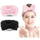 Spa Headband – 2 Pack Bow Hair Band Women Facial Makeup Head Band Soft Coral Fleece Head Wraps For Shower Washing Face LADES Store