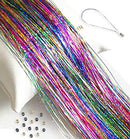 Hair Tinsel Strands, Rainbow Glitter Feather Extensions, Silk Tensil Fairy Hair Tensile Pack (Rainbow Tinsel Pack) Feather Lily
