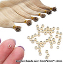 Nano Ring Hair Extensions Human Hair Nano Beads Pre Bonded Hairpieces Nano Tip Cold Fushion Tipped Remy Hair for Highlight Highlighted 50 Individual Strands 50g 20 Inch