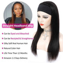 Flady Headband Wig Human Hair Wigs for Black Women (24inch) Brazilian Straight None Lace Front Wigs Human Hair Scarf Wigs No Gel Gluelees Remy Hair Headband Wig Flady